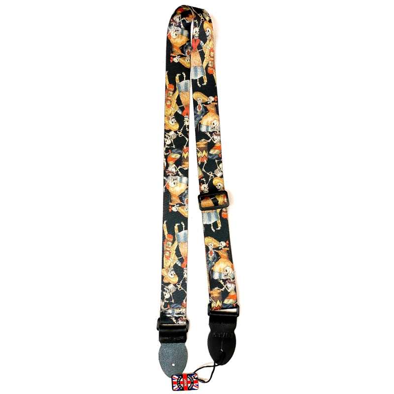 Levin 2" Webbing Graphic Guitar Strap Sombrero Skeletons (LS-G-WG-200-SOMBRERO-SKELETONS)
