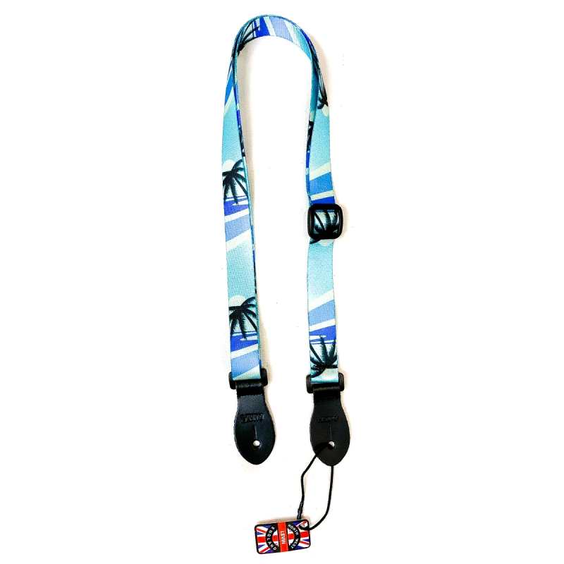 Levin 1" Webbing Ukulele Strap in Hawaiian Blue (LS-UM-W-100-HAWAIIN-BLUE)