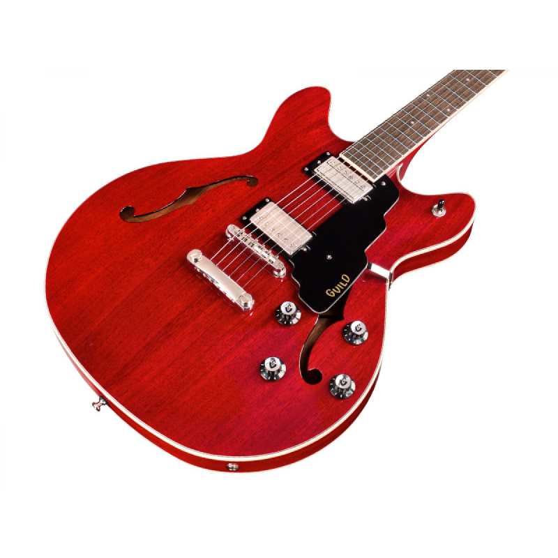 Guild Starfire I DC Doible-cut Semi-hollow Body Electric Guitar with Stoptail in Cherry Red Finish - Image 4