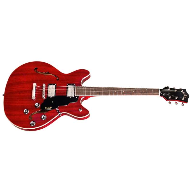 Guild Starfire I DC Doible-cut Semi-hollow Body Electric Guitar with Stoptail in Cherry Red Finish - Image 3