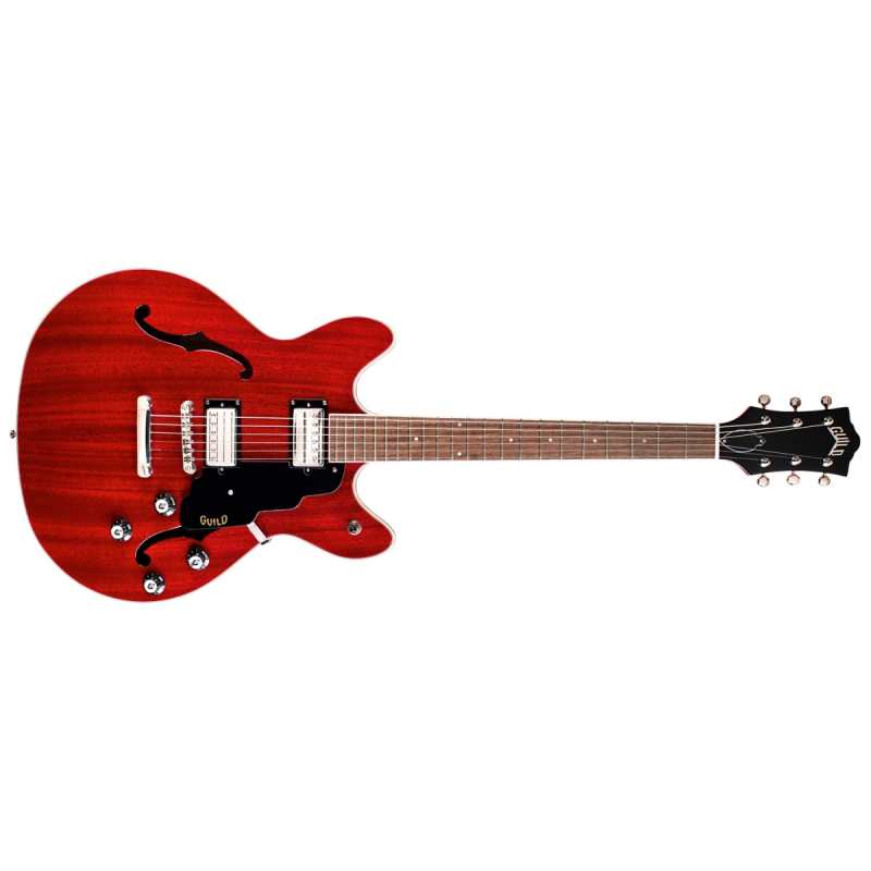 Guild Starfire I DC Doible-cut Semi-hollow Body Electric Guitar with Stoptail in Cherry Red Finish - Image 2