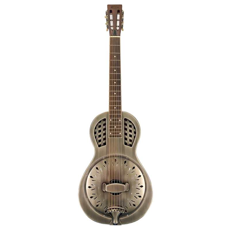 ResoVille Arlington Custom MS12PG Resonator Guitar in Dark Nickel Finish inc Case - Image 2