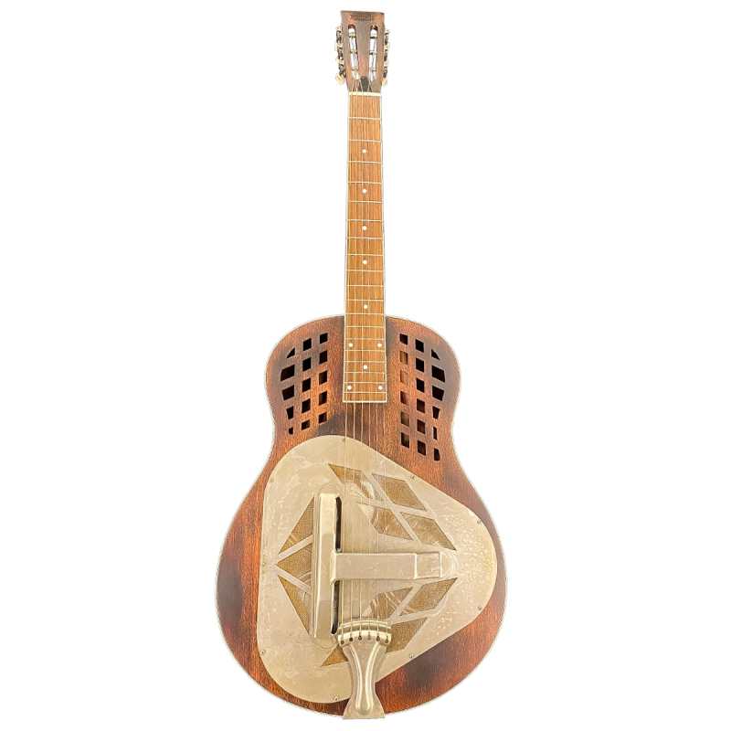 ResoVille Silverton WT12G Resonator Guitar in Antiqued Sapele Finish inc Case - Image 2