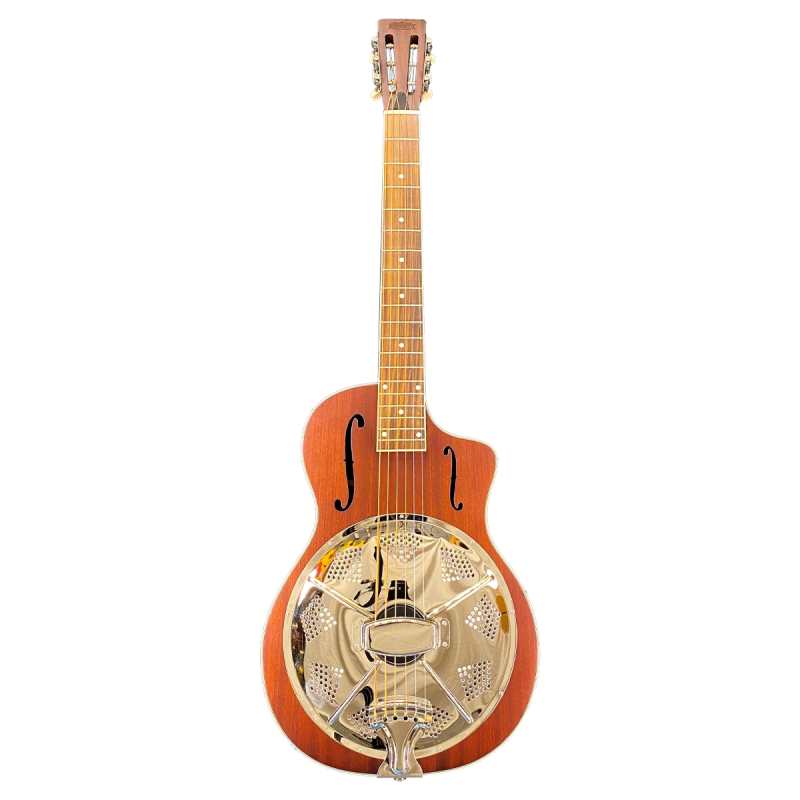 ResoVille Davenport WS14C Cutaway Resonator Guitar in Sapele Finish inc Case - Image 2