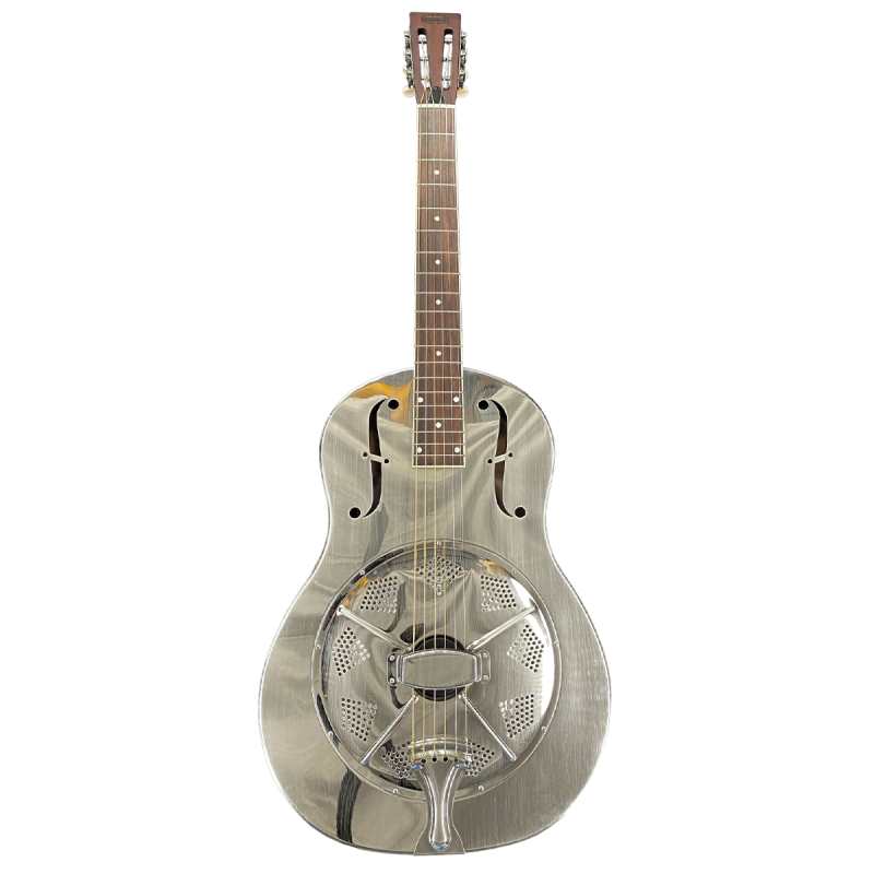 ResoVille Parkville Custom MS12 Resonator Guitar in Brushed Nickel inc Case - Image 2