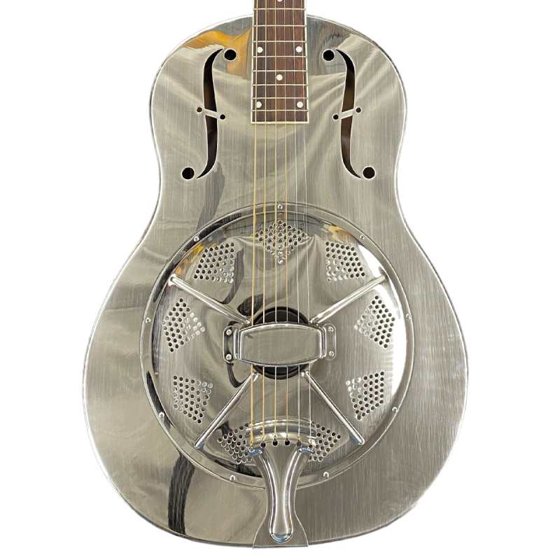 ResoVille Parkville Custom MS12 Resonator Guitar in Brushed Nickel inc Case