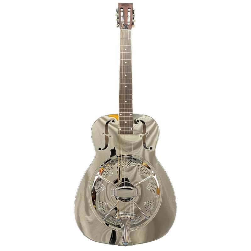 ResoVille Stamford	MS14 Resonator Guitar in Nickel Finish inc Case - Image 2