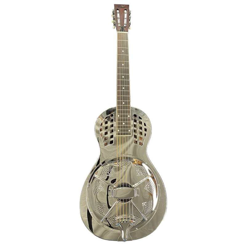 ResoVille Arlington MS12PG Resonator Guitar in Nickel Finish inc Case - Image 2