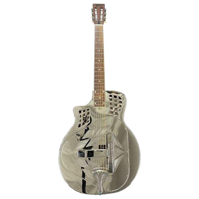 ResoVille Riverdale MT14CL Cutaway Resonator Guitar, Nickel Finish, Left-handed - Image 2