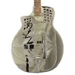 ResoVille Riverdale MT14CL Cutaway Resonator Guitar, Nickel Finish, Left-handed