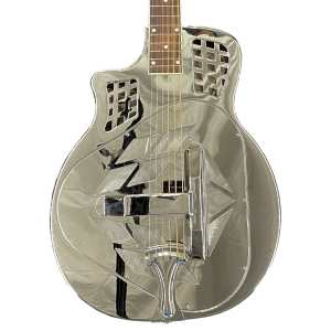 ResoVille Riverdale MT14CL Cutaway Resonator Guitar, Nickel Finish, Left-handed