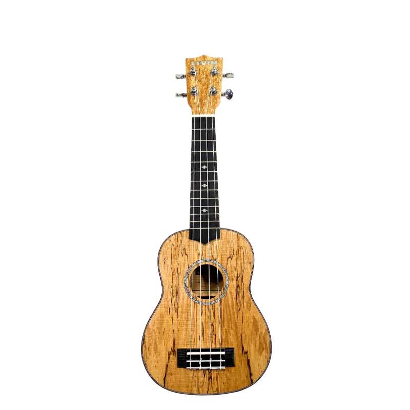 Levin LU50S Soprano Spalted Maple Ukulele in Natural Satin with 10mm Gig Bag - Image 3