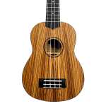 Levin LU60S Soprano Zebra Ukulele in Natural Satin with 10mm Gig Bag