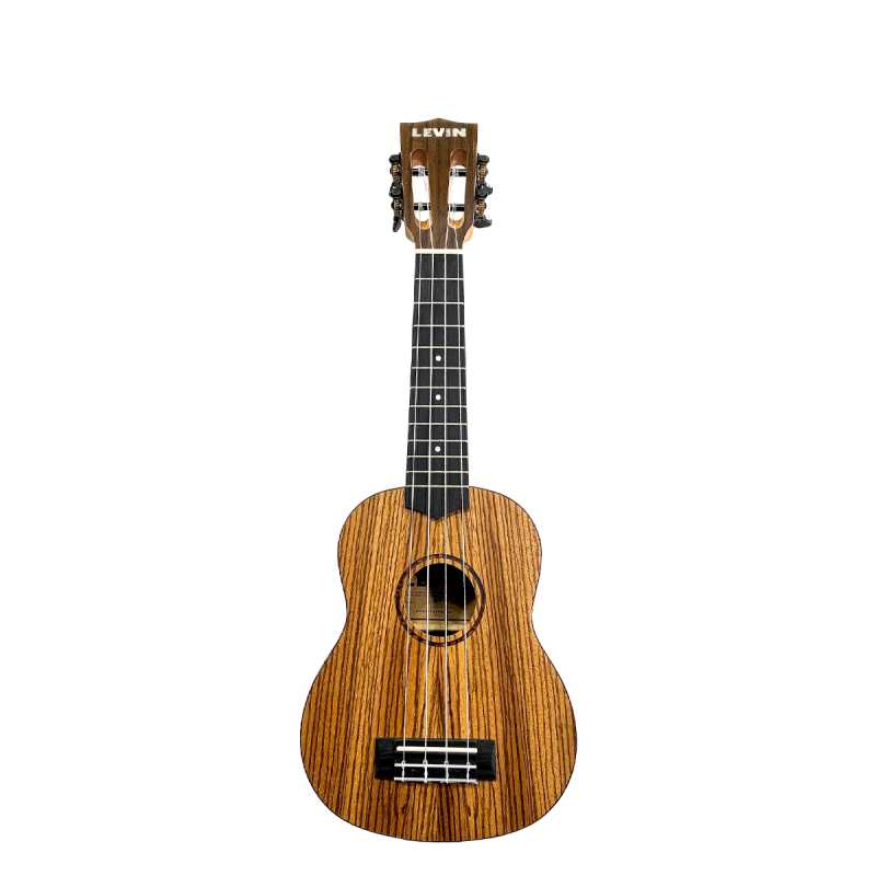 Levin LU60S Soprano Zebra Ukulele in Natural Satin with 10mm Gig Bag - Image 3