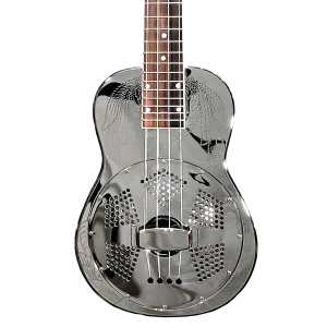ResoVille Weeki Wachee MS12E Resonator Ukulele Engraved in Nickel Finish