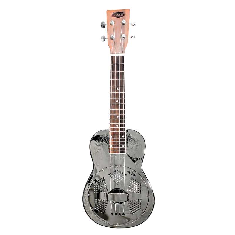 ResoVille Weeki Wachee MS12E Resonator Ukulele Engraved in Nickel Finish - Image 2