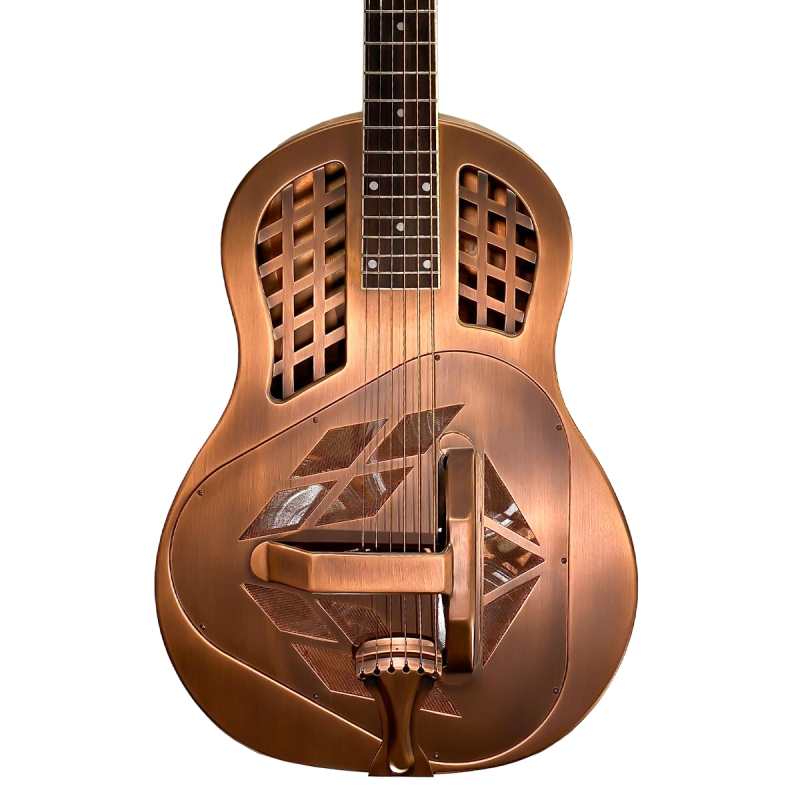 ResoVille Burbank Custom MT12L Resonator Guitar in Red Copper inc Case, Left-handed