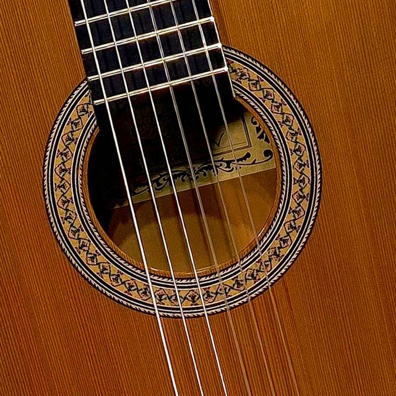 Mendieta Artizan V Classical Guitar with Hiscox Hardcase [solid cedar top, laminated red gum back and sides, ebony fingerboard] - Image 3