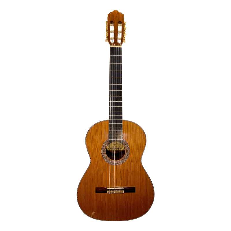 Mendieta Artizan Model W Classical Guitar with Hiscox Hardcase [solid cedar top, laminated green ebony back and sides, ebony fingerboard] - Image 4