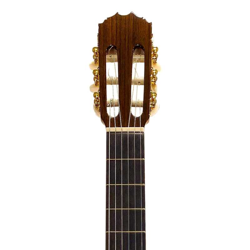 Mendieta Artizan Model X Classical Guitar with Hiscox Hardcase [solid cedar top, laminated white ebony back and sides, ebony fingerboard] - Image 4
