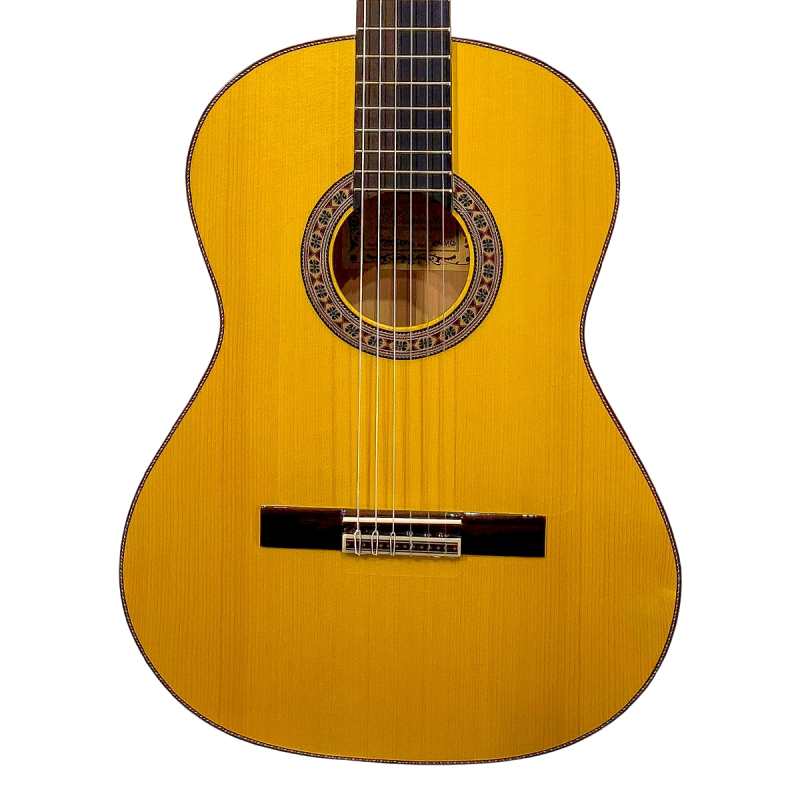 Mendieta Professional Flamenco Model Guitar with Hiscox Hardcase [all hand-selected solid woods: elite solid spruce top, solid cypress back and sides, ebony fingerboard]