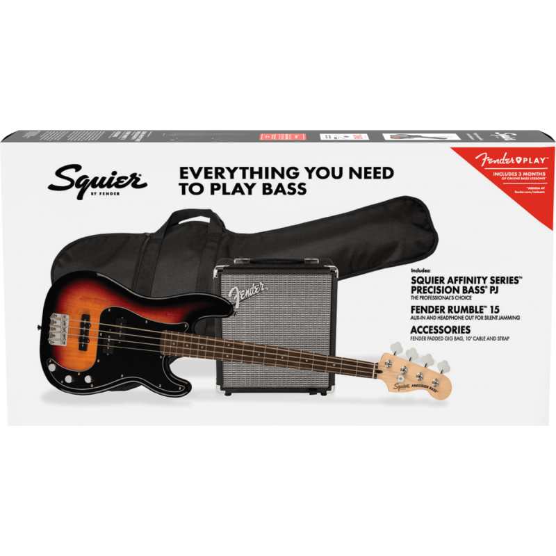 Squier Affinity Series Precision Bass PJ Pack in Sunburst - Image 3