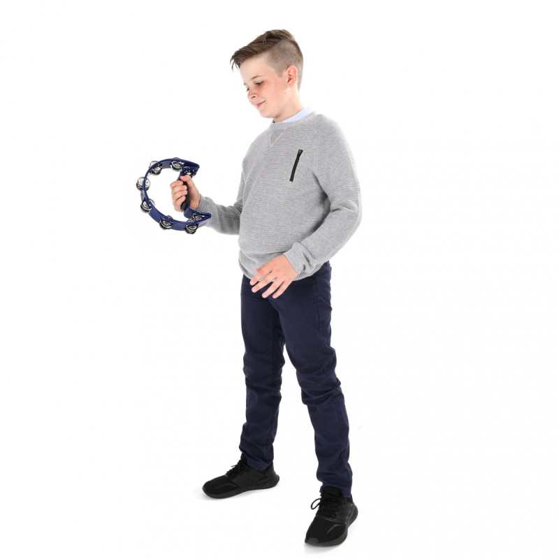 Percussion Plus half moon tambourine ~ Black PP486-4 - Image 2