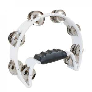 Percussion Plus half moon tambourine ~ White PP486-2