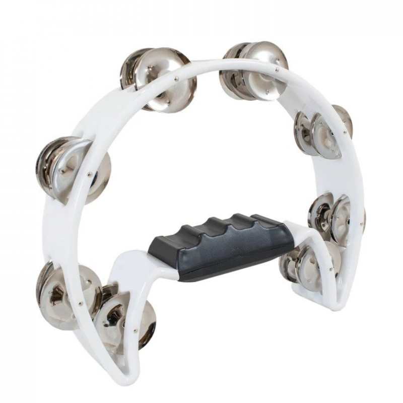 Percussion Plus half moon tambourine ~ White PP486-2