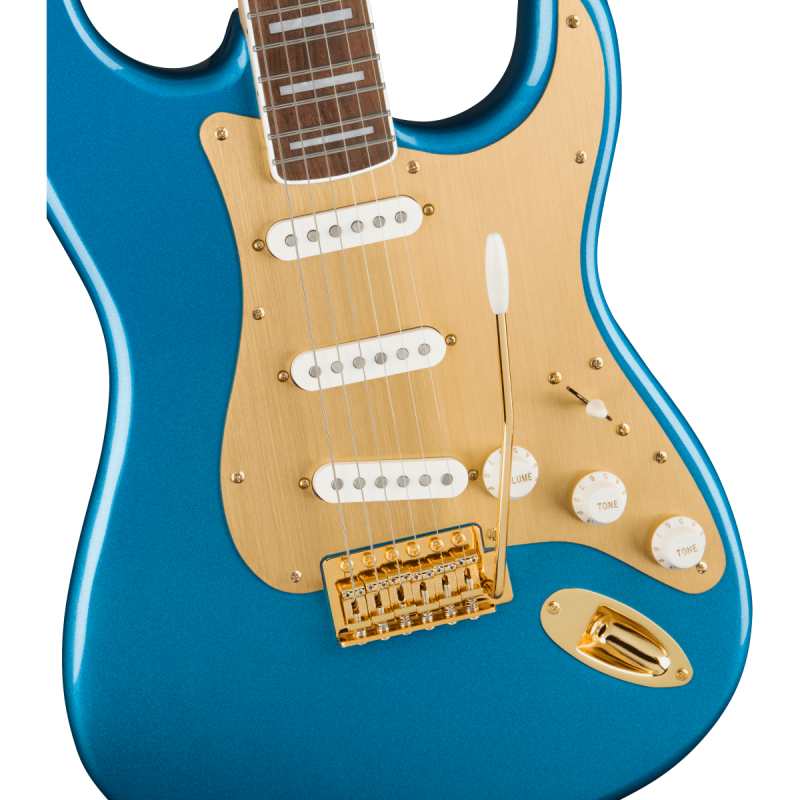 Squier 40th Anniversary Stratocaster, Gold Edition, Lake Placid Blue