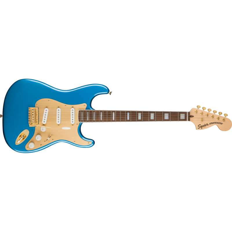 Squier 40th Anniversary Stratocaster, Gold Edition, Lake Placid Blue - Image 3
