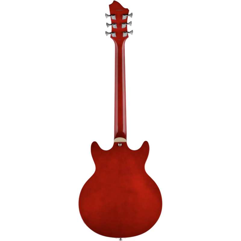 Hagstrom Alvar Semi-Hollow Electric Guitar in Wild Cherry Transparent - Image 3