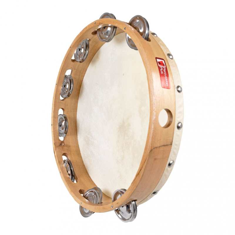 Percussion Plus wood shell tambourine ~ 10" PP873 - Image 2