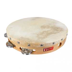 Percussion Plus wood shell tambourine ~ 10" PP873