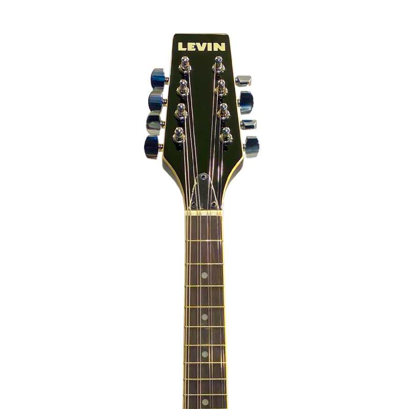 Levin Folk LM60E-BK Teardrop Electro Mandolin with F-Holes, Black - Image 3