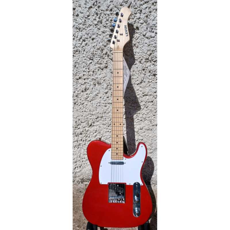 Levin LE51-CR Electric Guitar in High-Glo Candy Red - Image 3