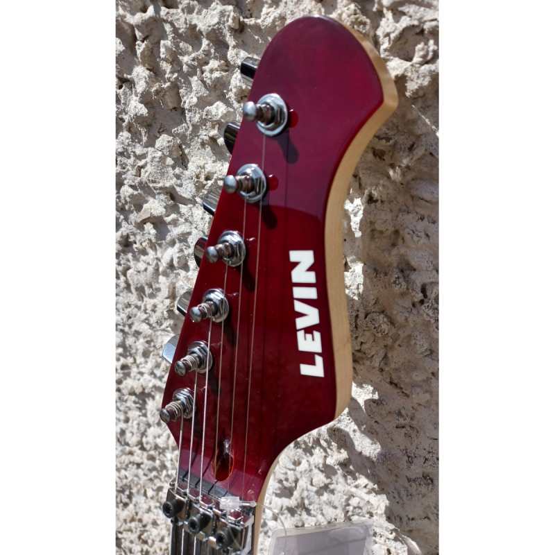 Levin LE84-TBK Electric Guitar in High-Glo Trans Burgundy - Image 5