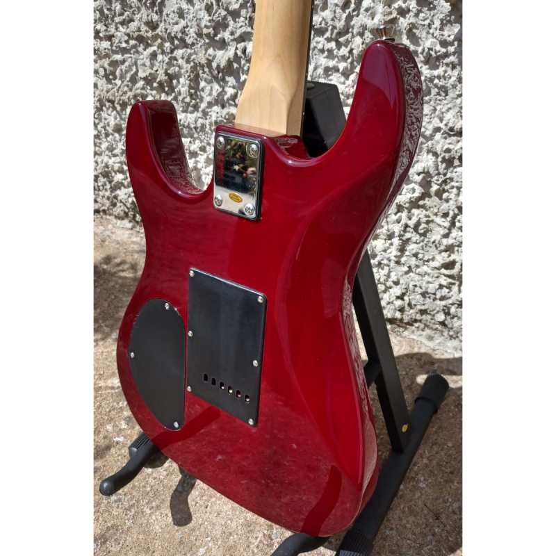Levin LE84-TBK Electric Guitar in High-Glo Trans Burgundy - Image 3