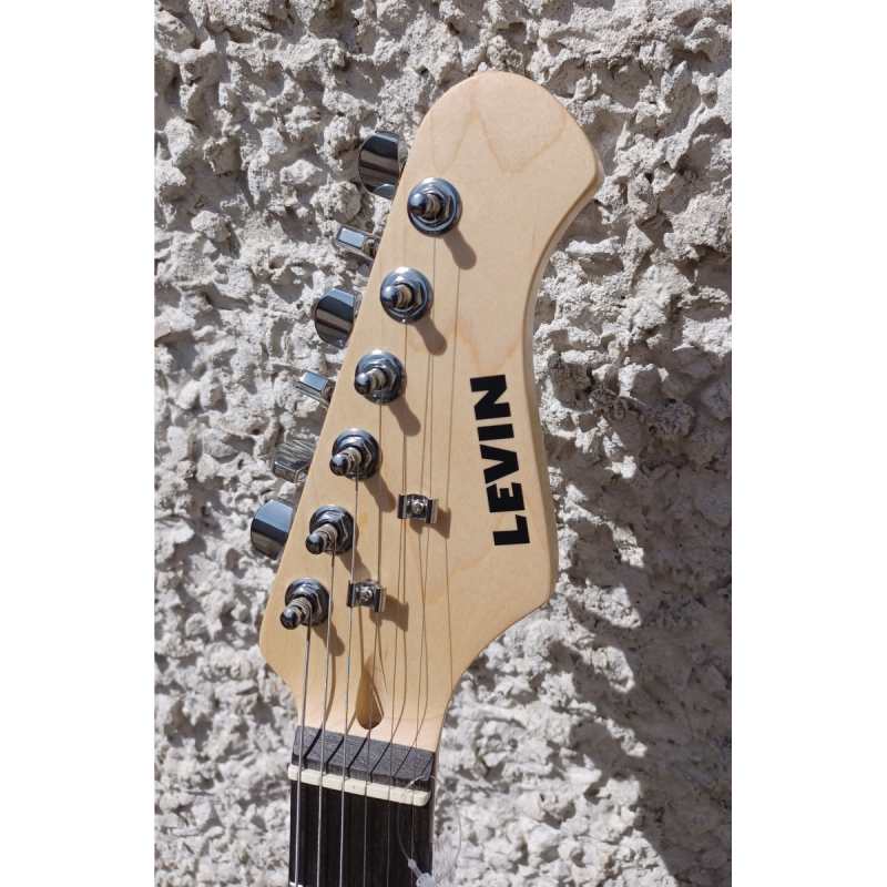 Levin LE54-BK Electric Guitar in High-Glo Black - Image 5