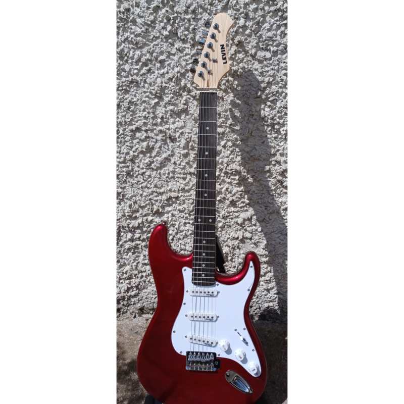 Levin LE54-CR Electric Guitar in High-Glo Candy Red - Image 2