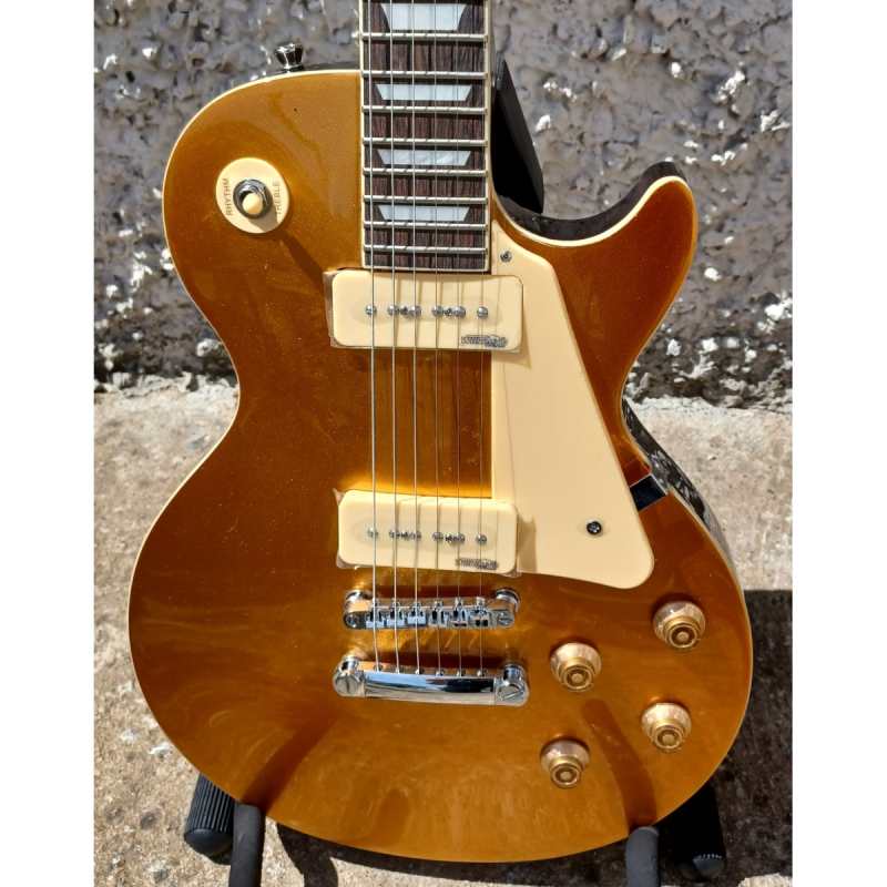 Levin LE58-P90GT Electric Guitar in High-Glo Gold Top - Image 3