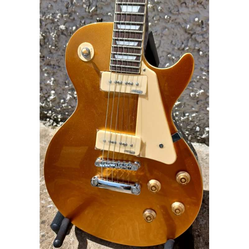 Levin LE58-P90GT Electric Guitar in High-Glo Gold Top - Image 4