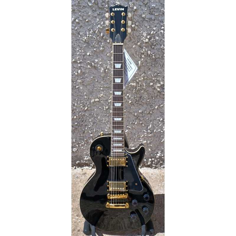 Levin Deluxe LE58-BKG Electric Guitar in High-Glo Black - Image 2