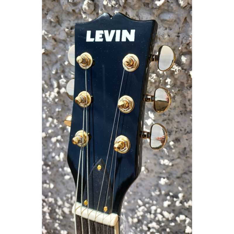 Levin Deluxe LE58-BKG Electric Guitar in High-Glo Black - Image 5