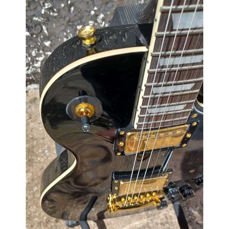 Levin Deluxe LE58-BKG Electric Guitar in High-Glo Black - Image 6