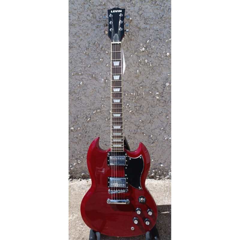 Levin Deluxe LE61-CH Electric Guitar in High-Glo Cherry - Image 2