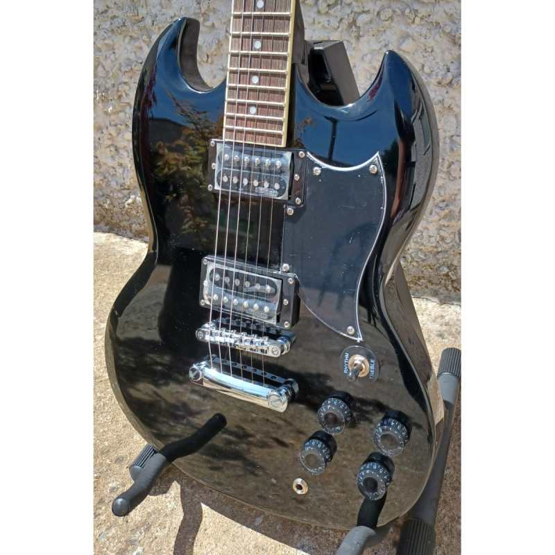 Levin LE61-BK Electric Guitar in High-Glo Black - Image 5