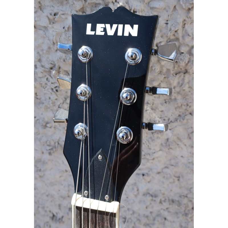 Levin LE61-BK Electric Guitar in High-Glo Black - Image 4