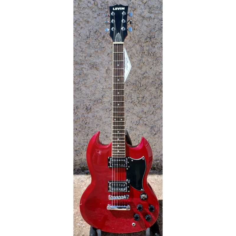 Levin LE61-CH Electric Guitar in High-Glo Cherry - Image 4