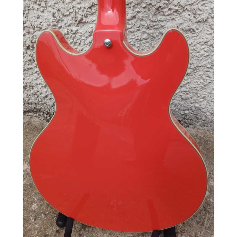 D'Angelico Premier DC Double-cut Semi-hollow Body Electric Guitar in Fiesta Red Finish, Secondhand - Image 3